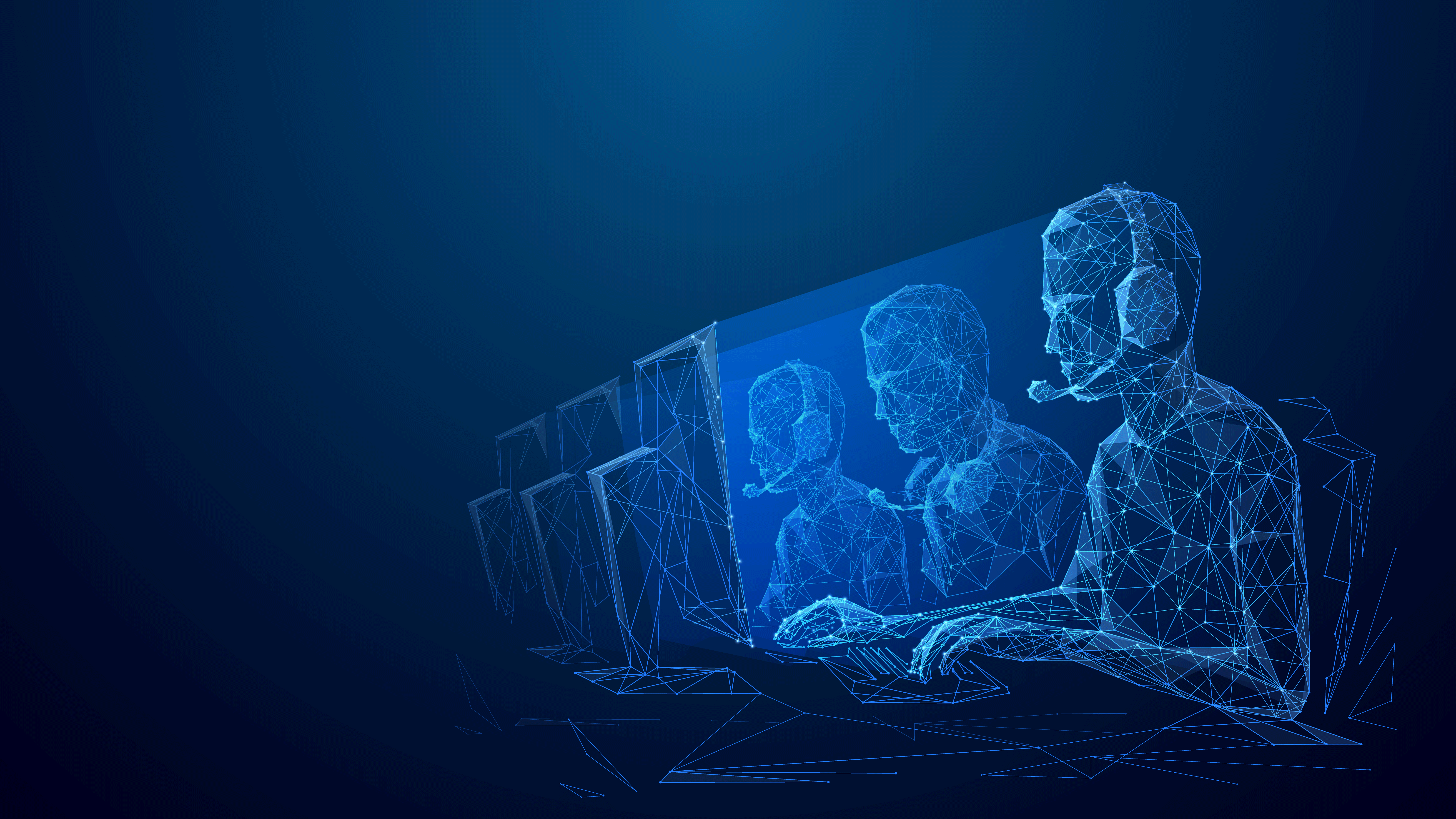 Call-centre wire-frame illustration